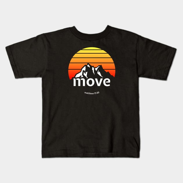 Move Mountains color Kids T-Shirt by erock